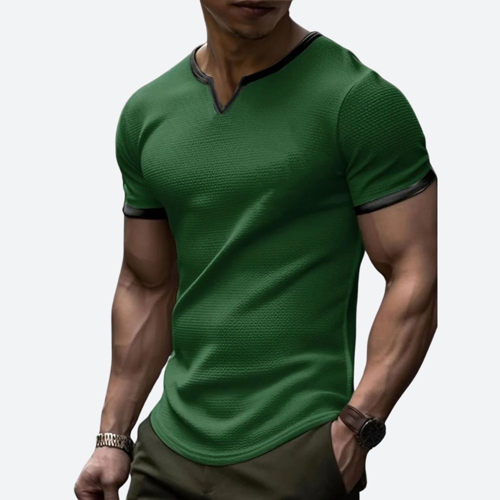 Waffle Knit V-Neck Tee