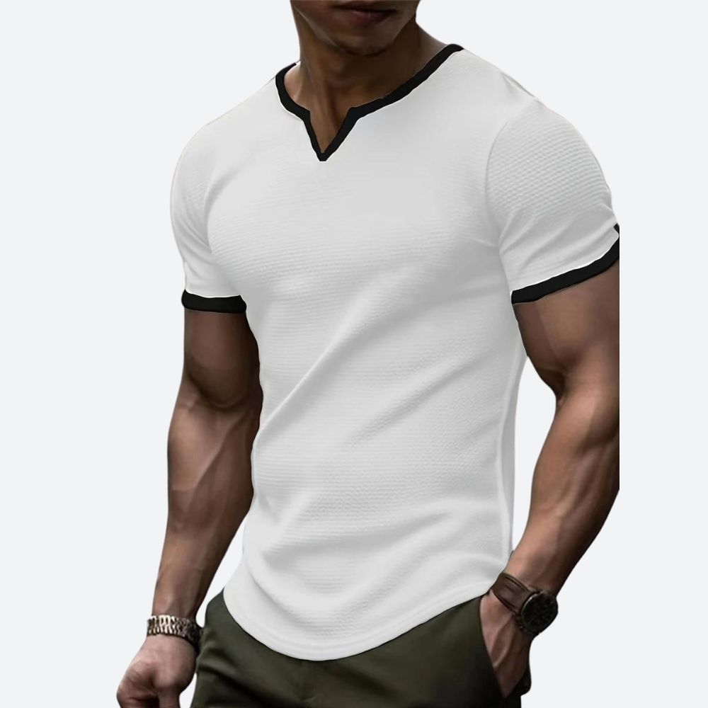 Waffle Knit V-Neck Tee