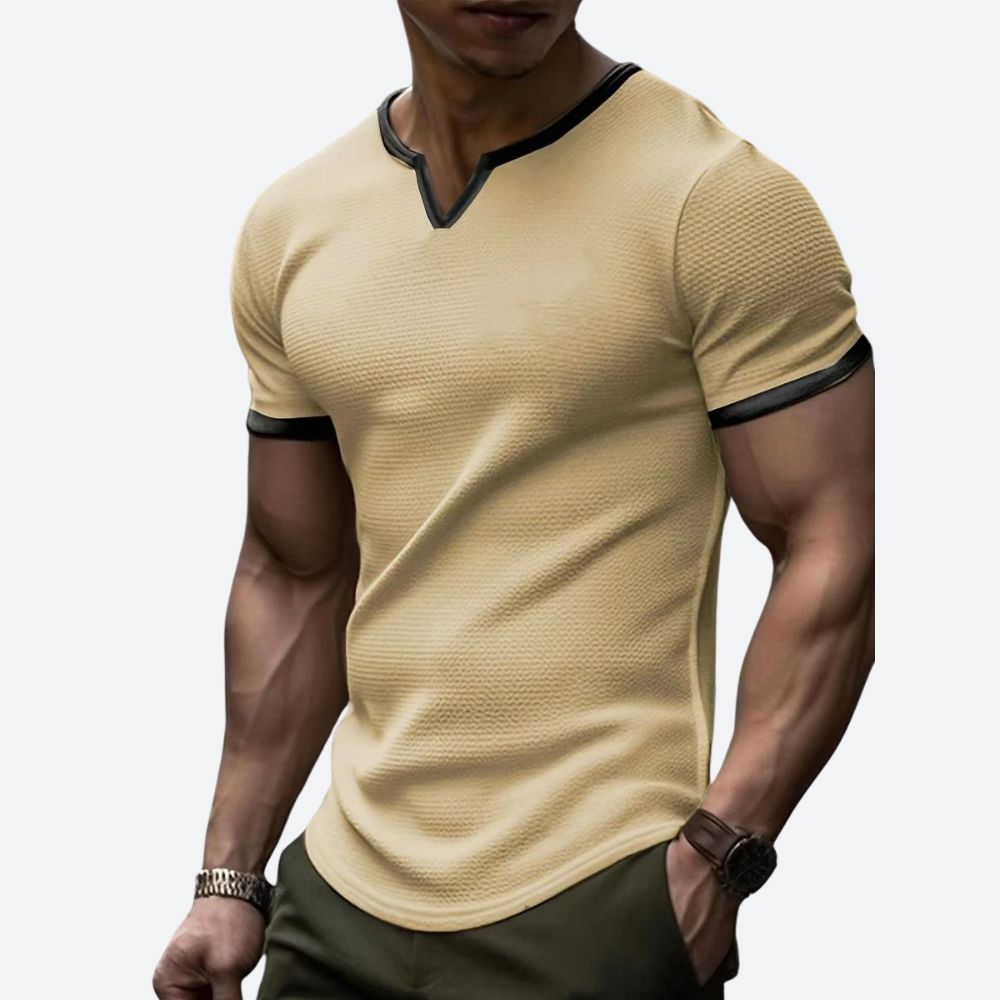 Waffle Knit V-Neck Tee