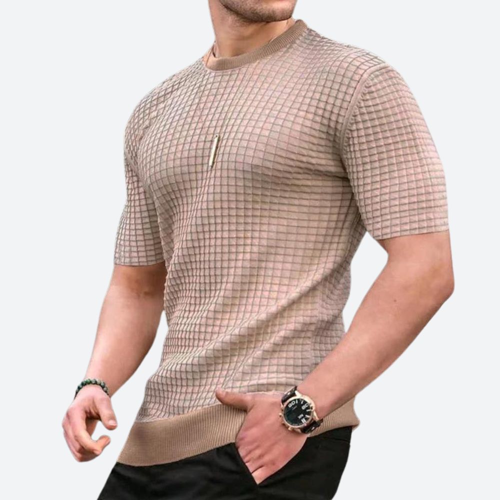 Casual 3D Waffle Texture Tee