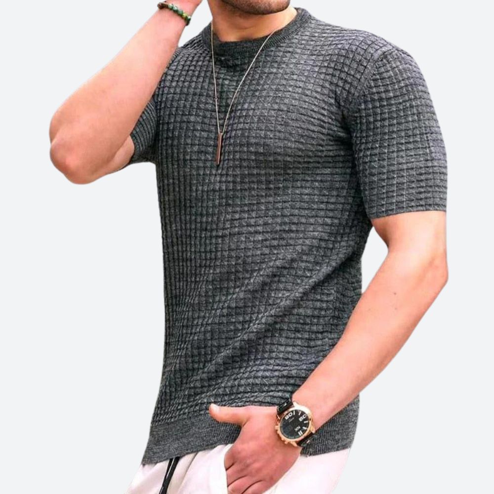 Casual 3D Waffle Texture Tee