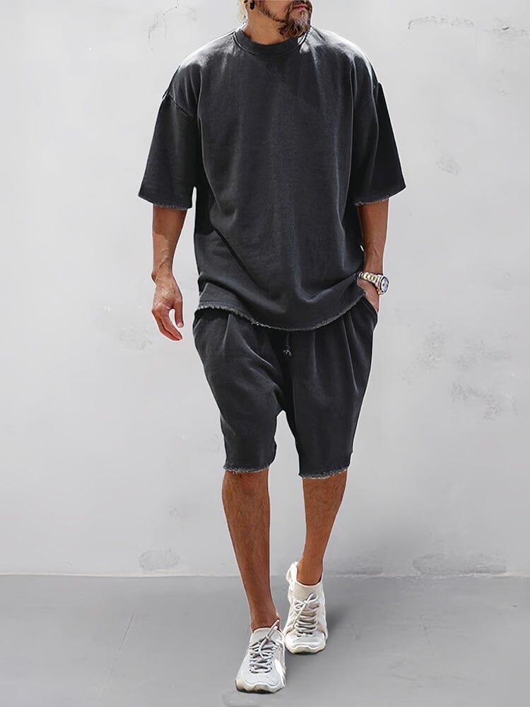 Relaxed Fit Solid Sportswear Set