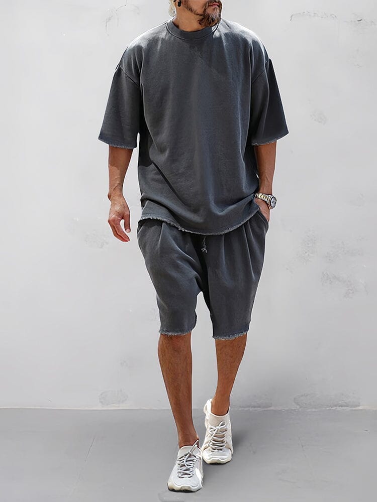 Relaxed Fit Solid Sportswear Set