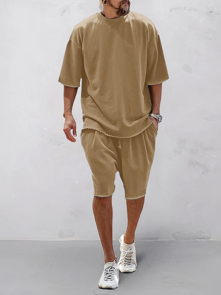 Relaxed Fit Solid Sportswear Set