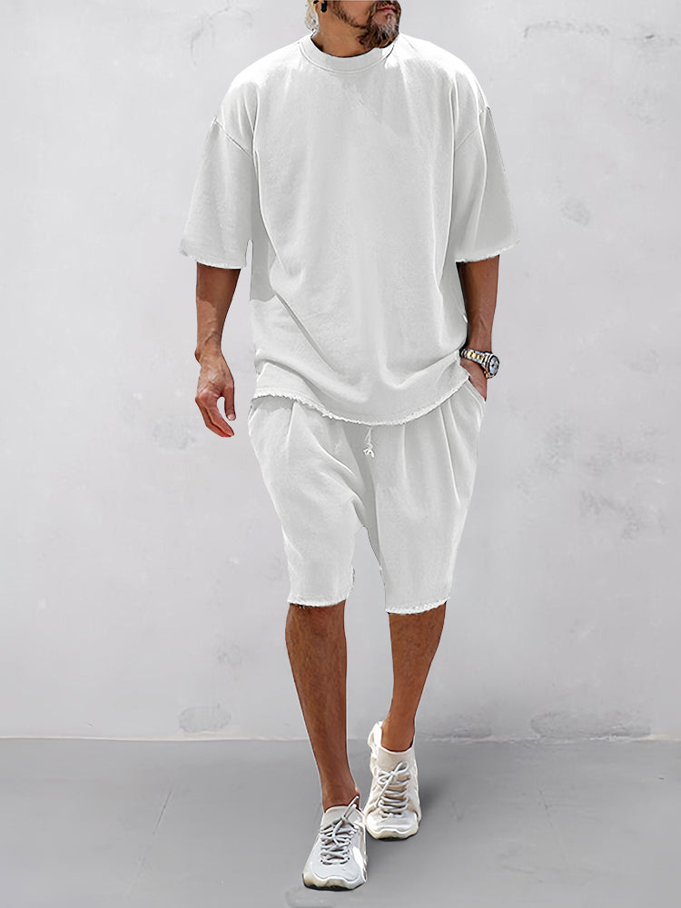 Relaxed Fit Solid Sportswear Set