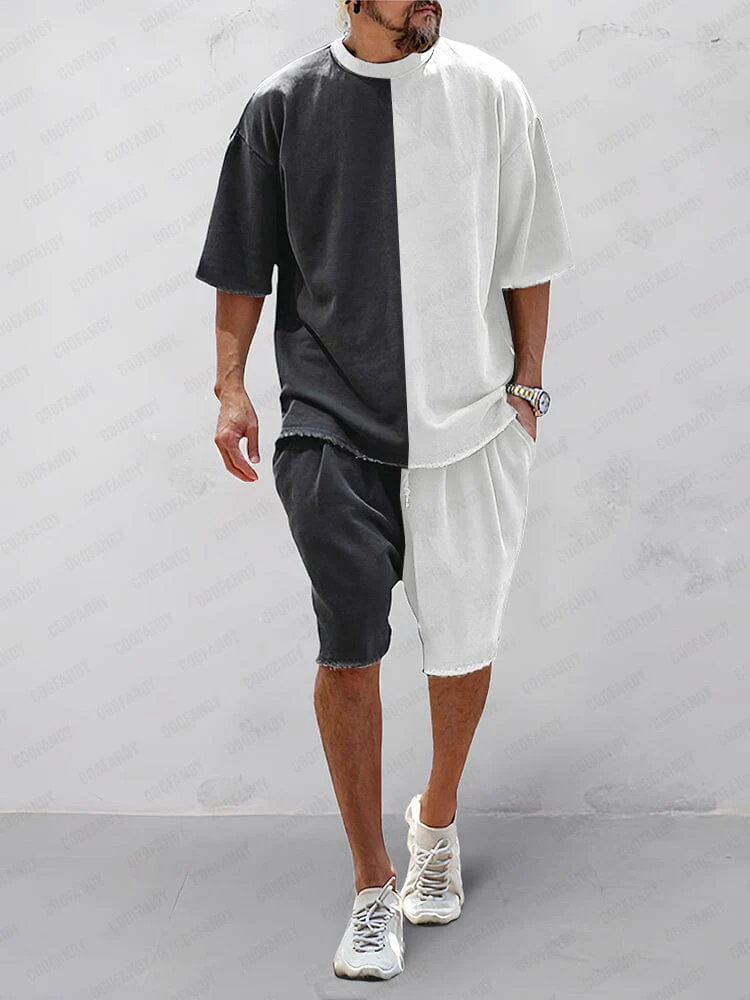 Relaxed Fit Solid Sportswear Set