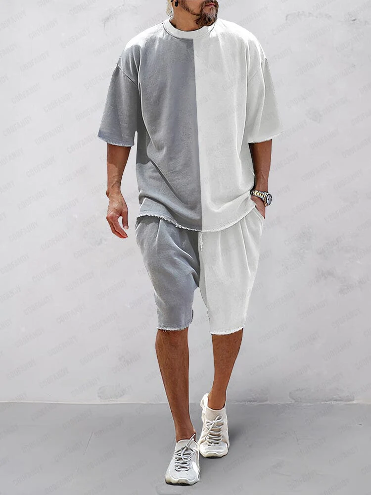 Relaxed Fit Solid Sportswear Set
