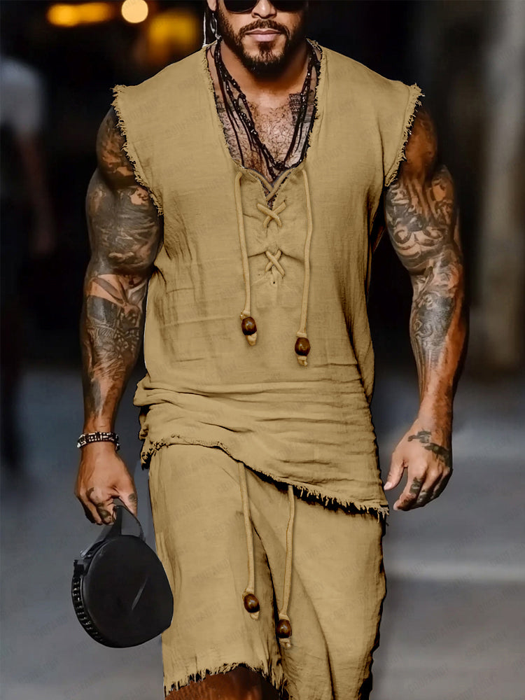 Casual Cotton Raw Edge Set