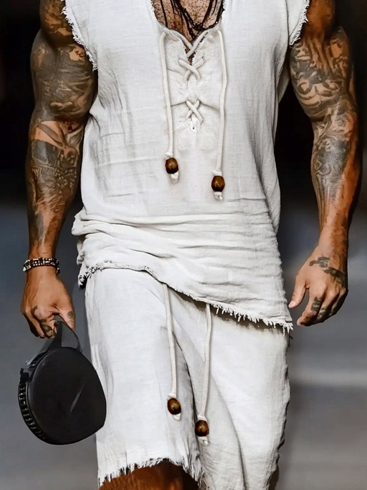 Casual Cotton Raw Edge Set