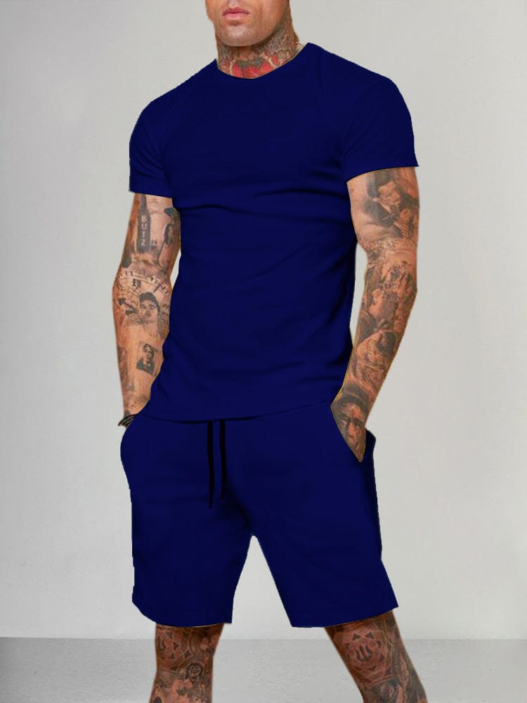 Casual Solid Color Short Sleeve Set