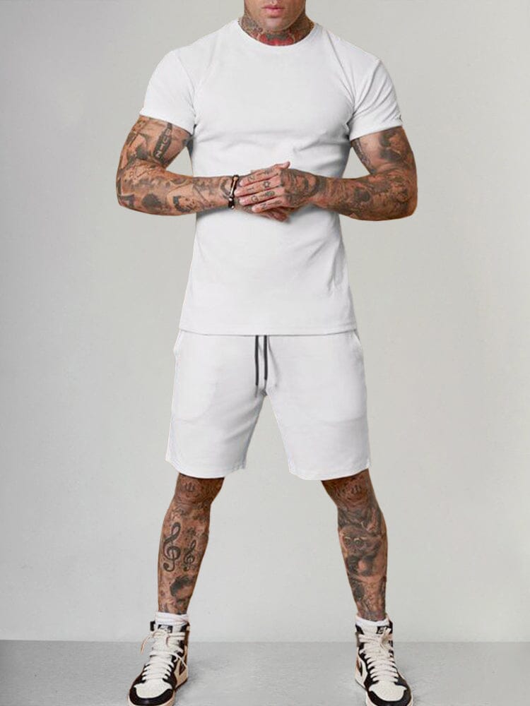 Casual Solid Color Short Sleeve Set