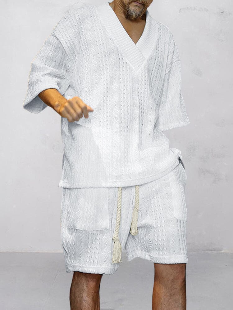Cable Knit Casual Tee Set