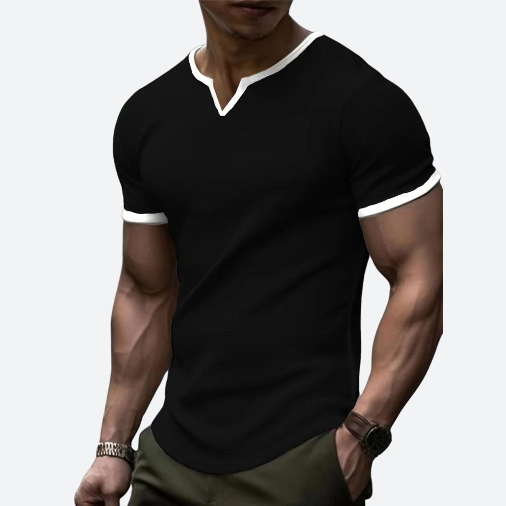 Waffle Knit V-Neck Tee