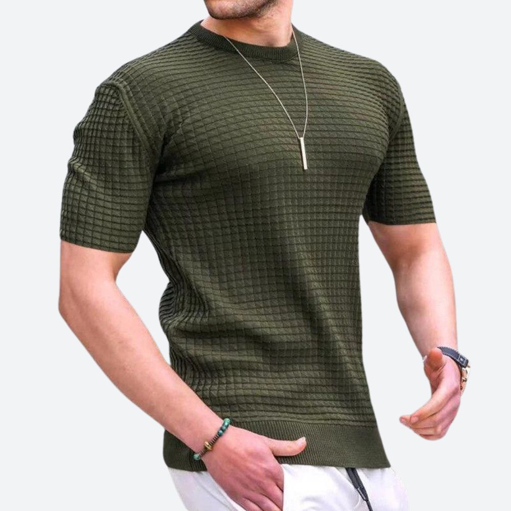 Casual 3D Waffle Texture Tee