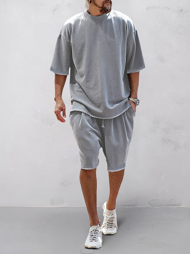 Relaxed Fit Solid Sportswear Set