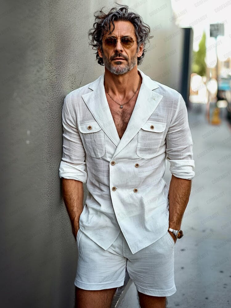 Linen Blend Summer Suit Set