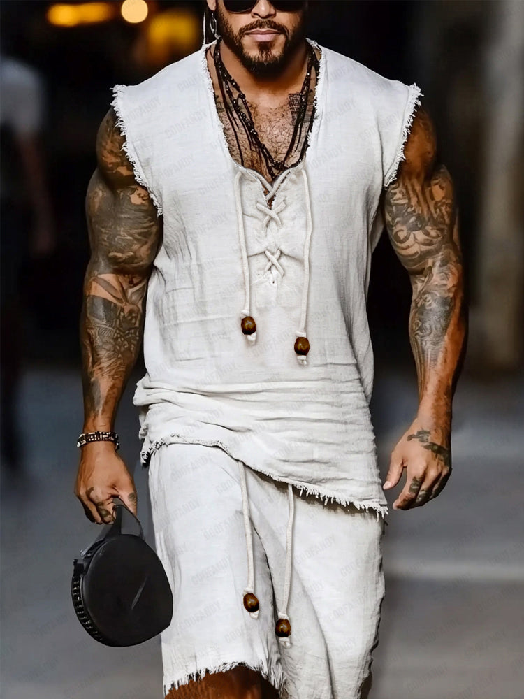Casual Cotton Raw Edge Set
