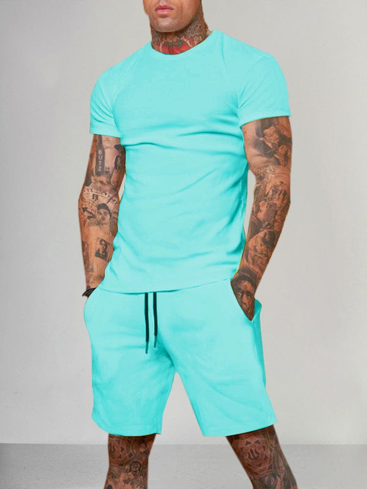 Casual Solid Color Short Sleeve Set