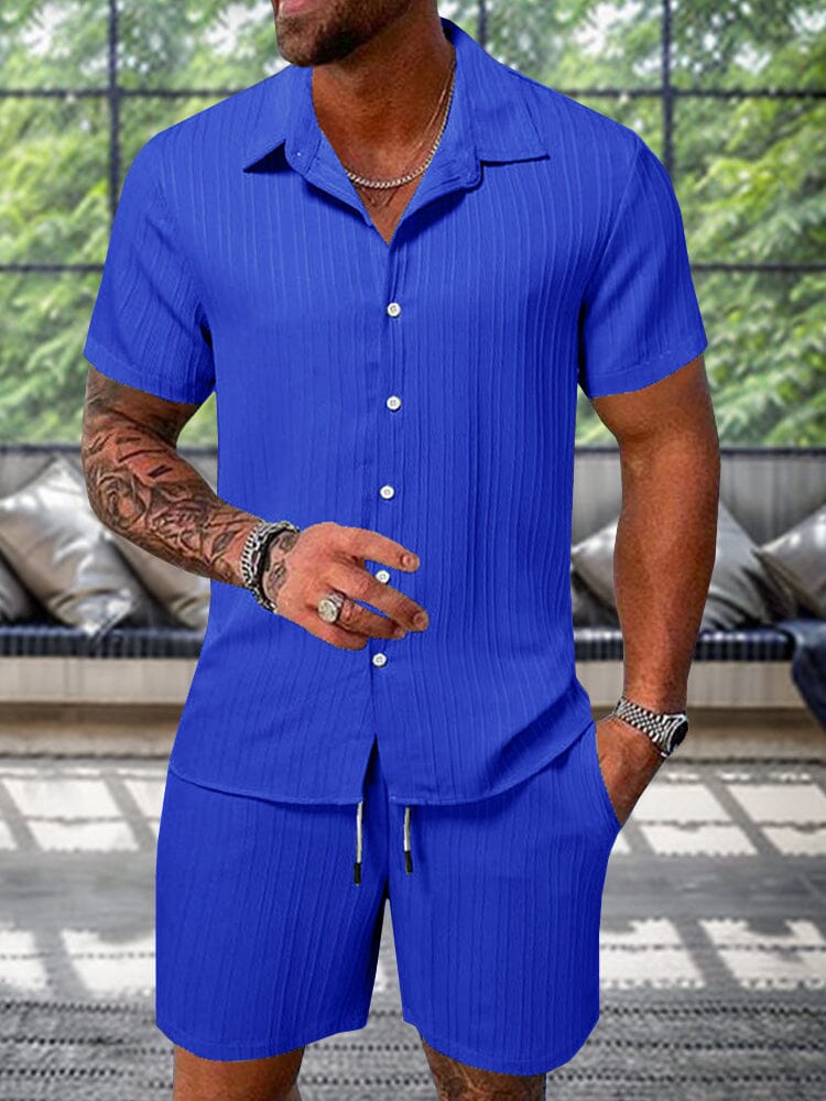 Casual Textured Shirt Ensemble