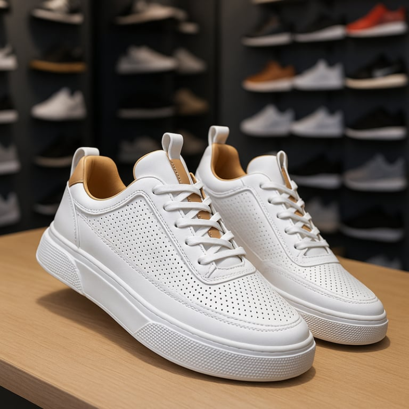 Men's Trendy Perforated Leather Sneakers