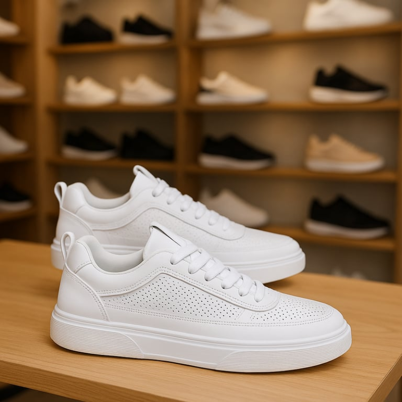 Men's Trendy Perforated Leather Sneakers